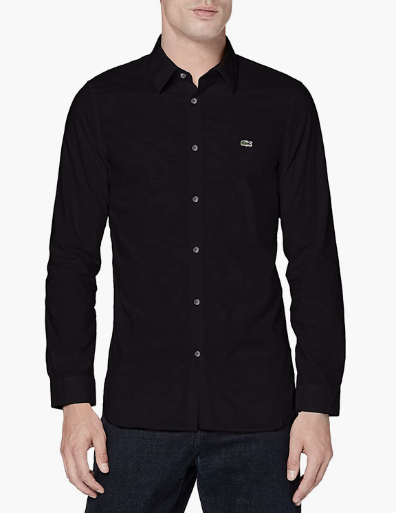 camisa negro mate hombre Lacoste