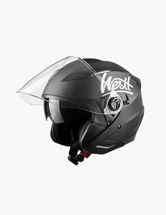 casco para moto negro mate mujer Westt